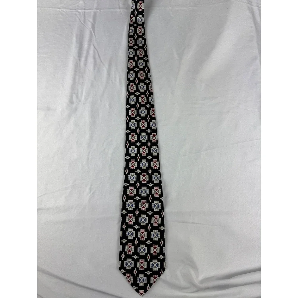 XMI for Nordstrom Black Geometric Pattern‎ Silk Blend Necktie